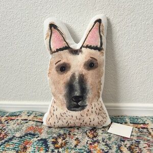 German Shepherd, Dog Face Plush Pillow- NWT
